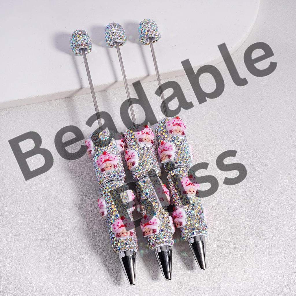 Beadable Clay Pen Strawberry Girl Series with Fancy AB Rhinestones