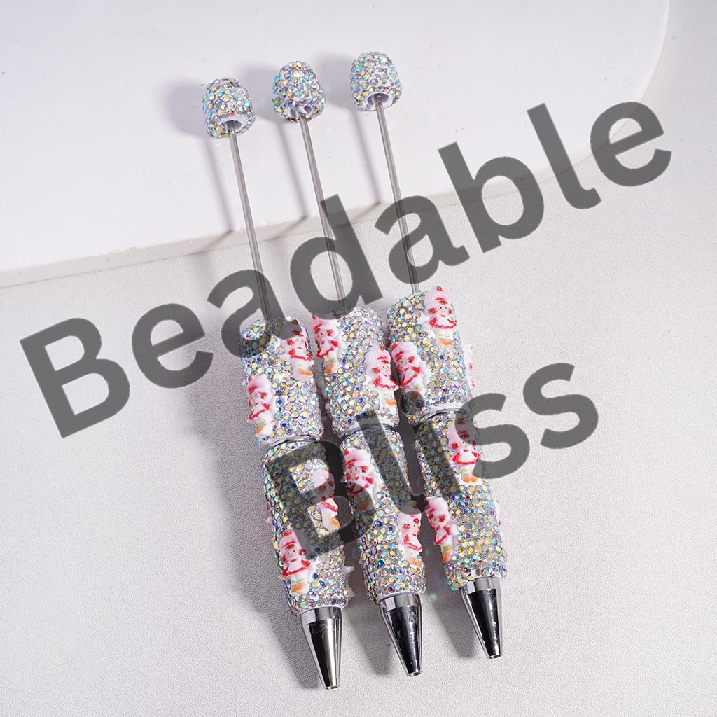 Beadable Clay Pen Strawberry Girl Series with Fancy AB Rhinestones