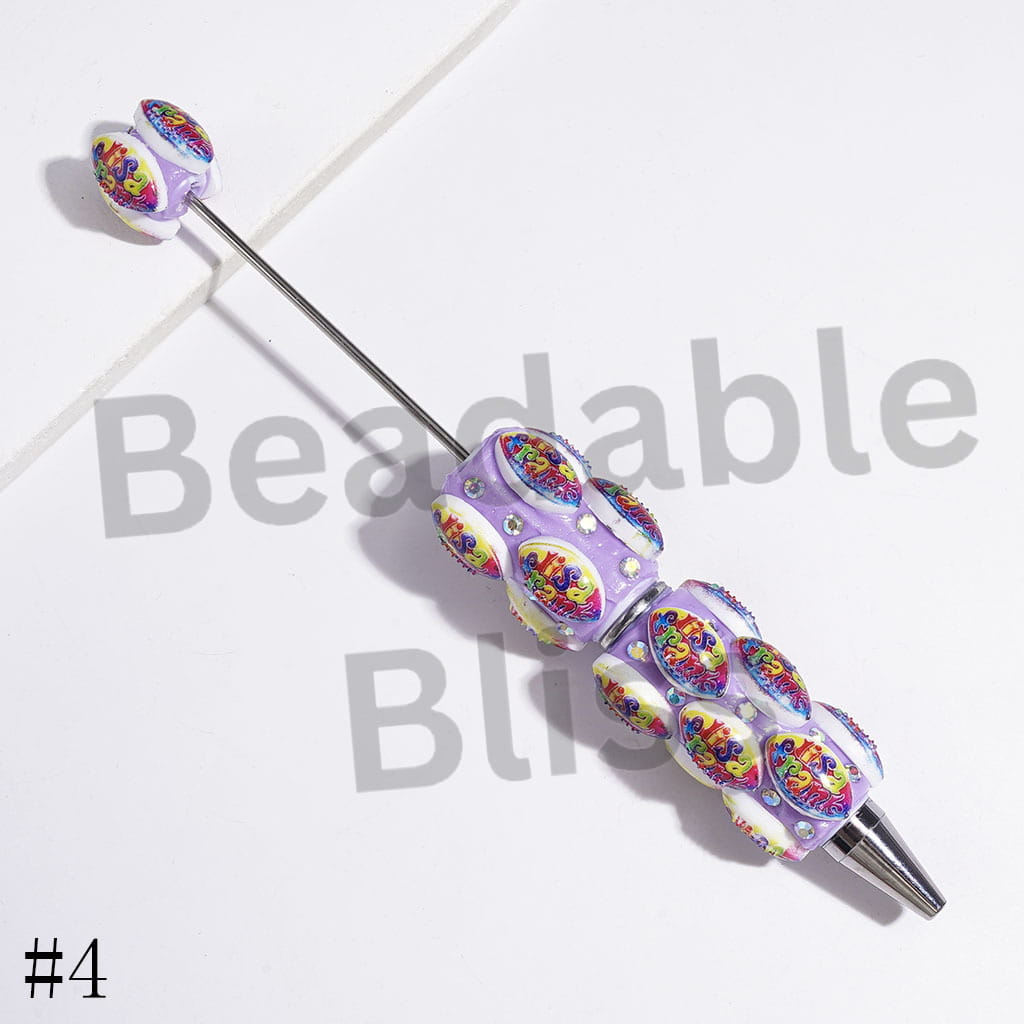 Beadable Clay Pens with Brightly Colored Animal Series, AB Rhinestones