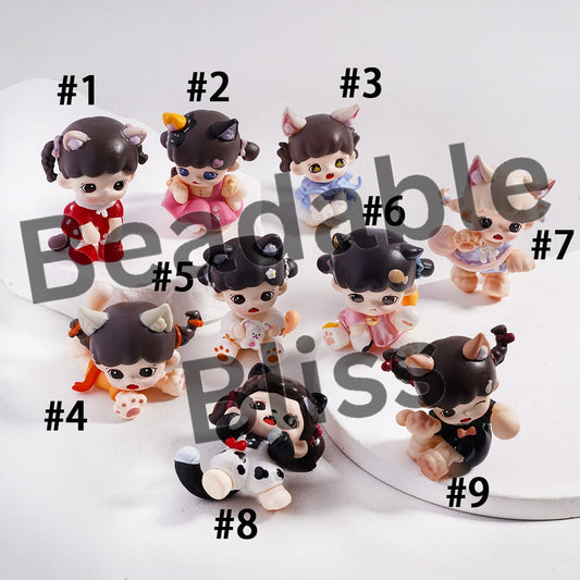 Acrylic Figures Lovely Baby Girls with Various Cat Ears Character Series, Jewelry Accessories (No Hole)