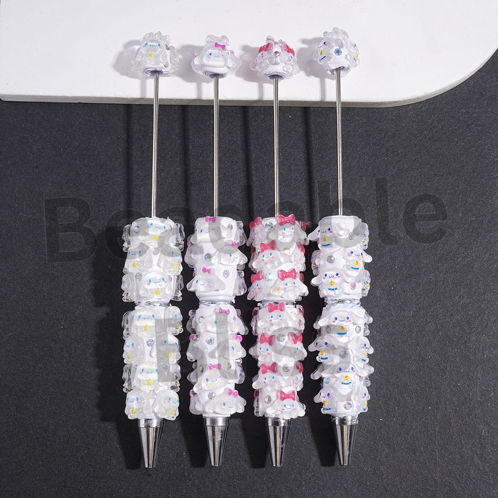 Big-Eared Dog Characters and AB Rhinestones Beadable Clay Pens