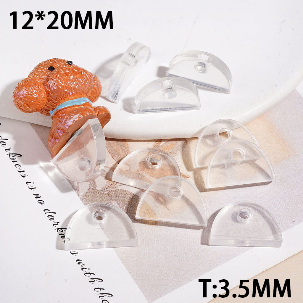 Clear Acrylic Attachment with Flat Back for Beadable Pens, 12*20MM, Thickness 3.5CM  (Do Not Include Dog)