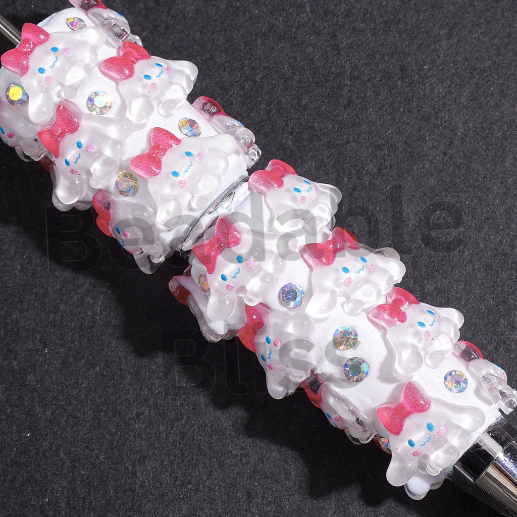 Big-Eared Dog Characters and AB Rhinestones Beadable Clay Pens
