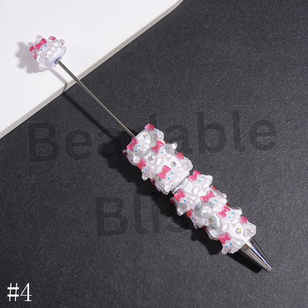 Big-Eared Dog Characters and AB Rhinestones Beadable Clay Pens