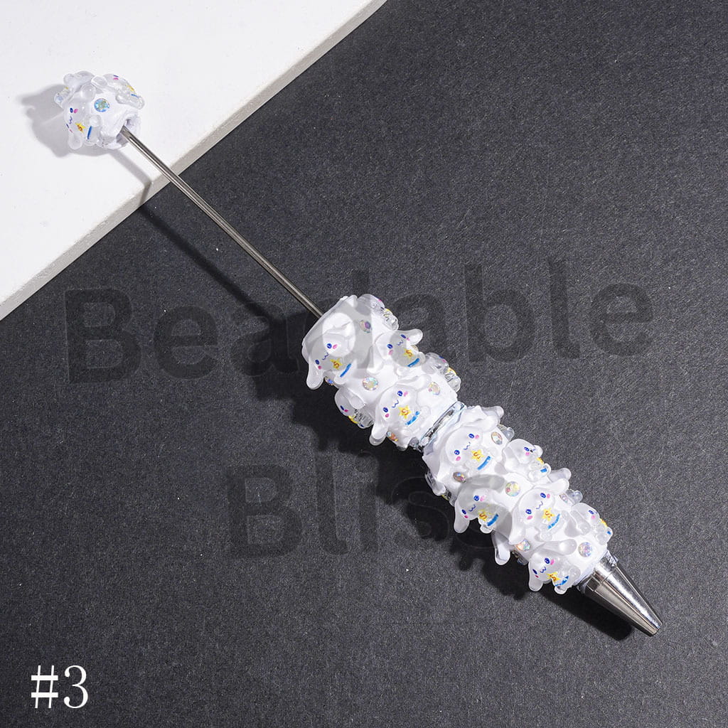 Big-Eared Dog Characters and AB Rhinestones Beadable Clay Pens