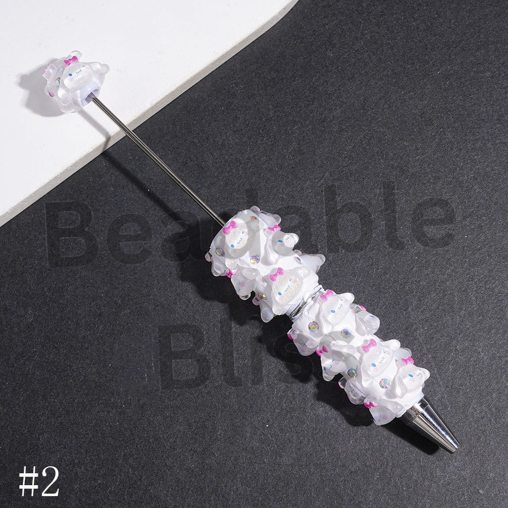 Big-Eared Dog Characters and AB Rhinestones Beadable Clay Pens