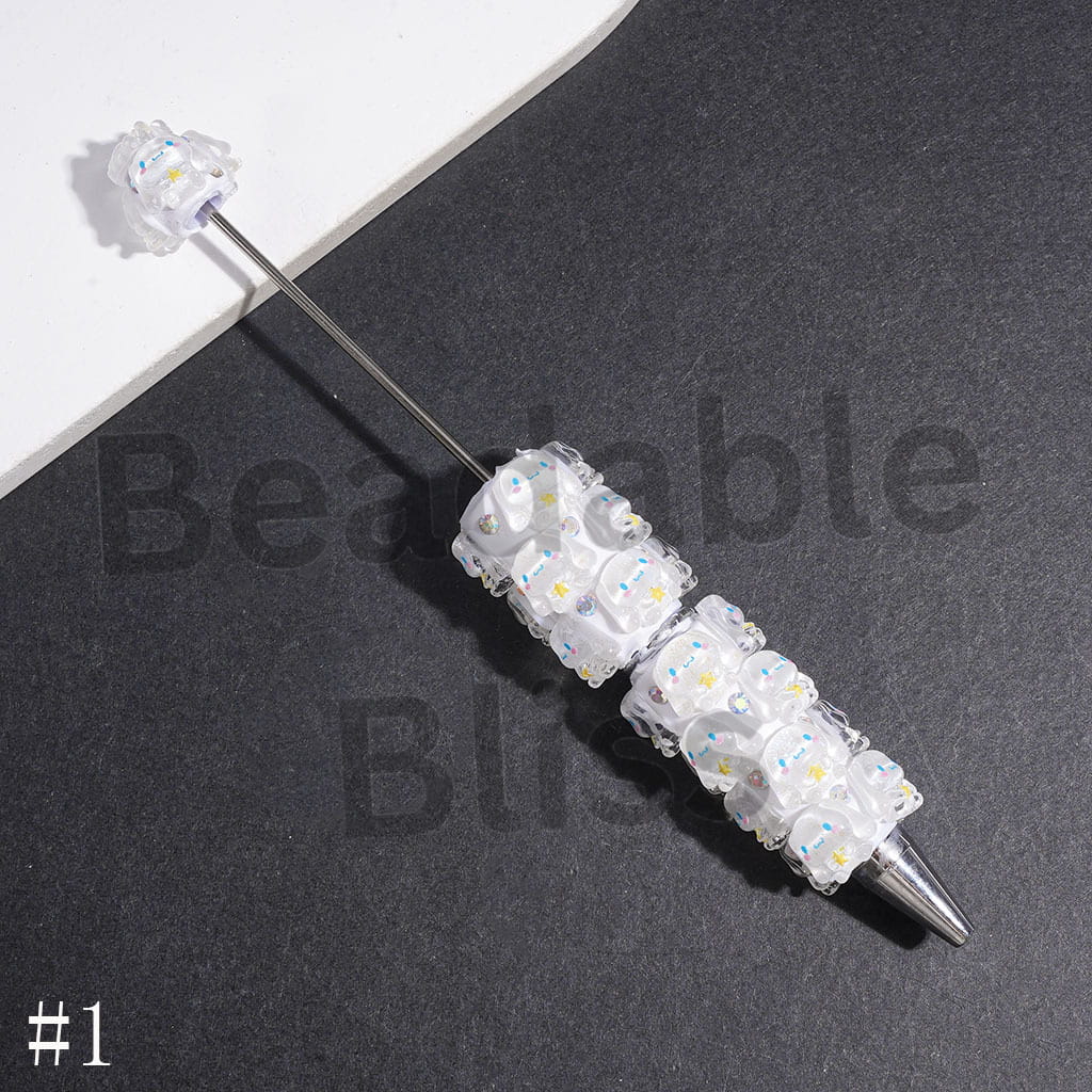Big-Eared Dog Characters and AB Rhinestones Beadable Clay Pens