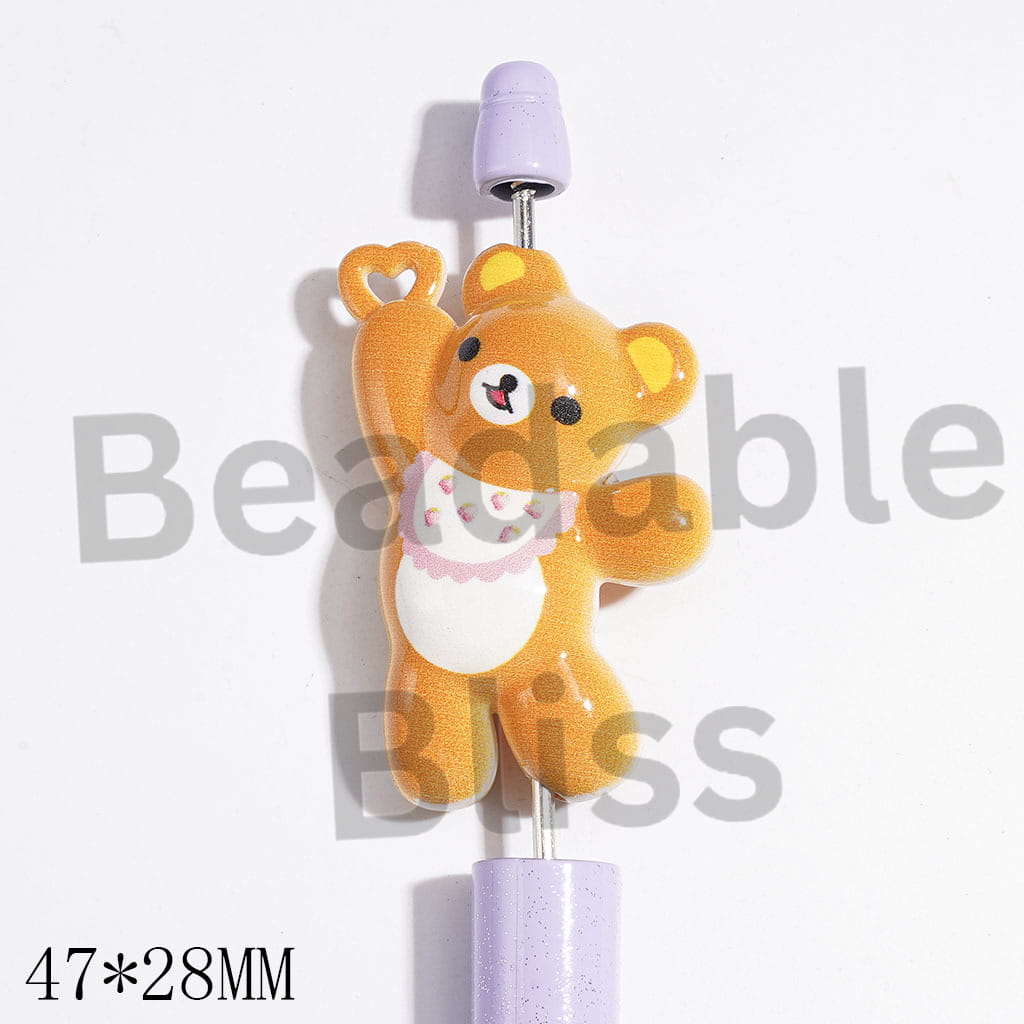 Cute Bear in Relaxed Posture Acrylic Pendants, 47*28MM Random Mix