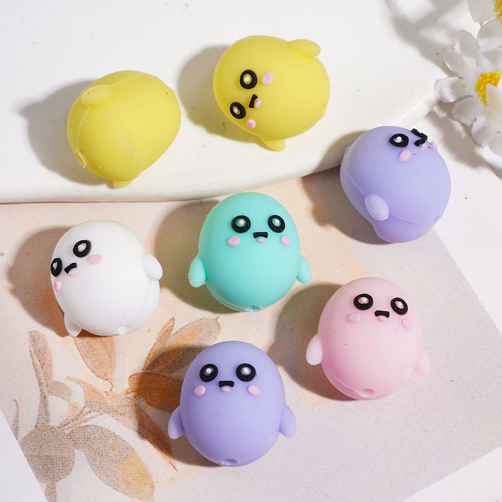Focal Beads 3D Cute and Chubby Little Bird, Around 19MM, Multi-Color