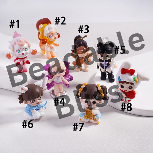Happy and Angry Girl Characters Series Acrylic Figures Jewelry Accessories (No Hole)