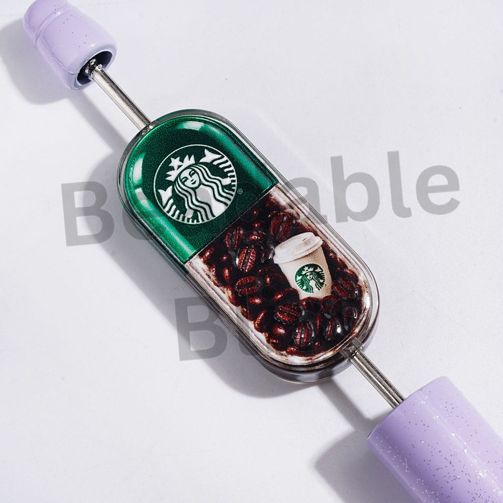 Semi-Clear Acrylic Beads Cookie Soft Soda Drink Cofee Chips Series, 16*36MM Random Mix