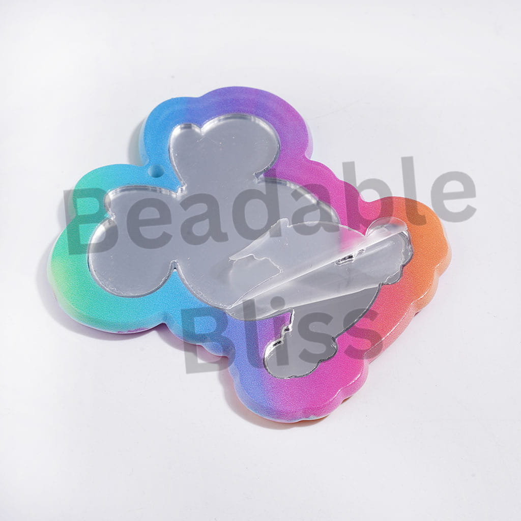 Classic Animation Boy and Girl Mouse Character Acrylic Mirror, DIY Acrylic Pendants for Bag or Items, 48*51MM, Random Mix