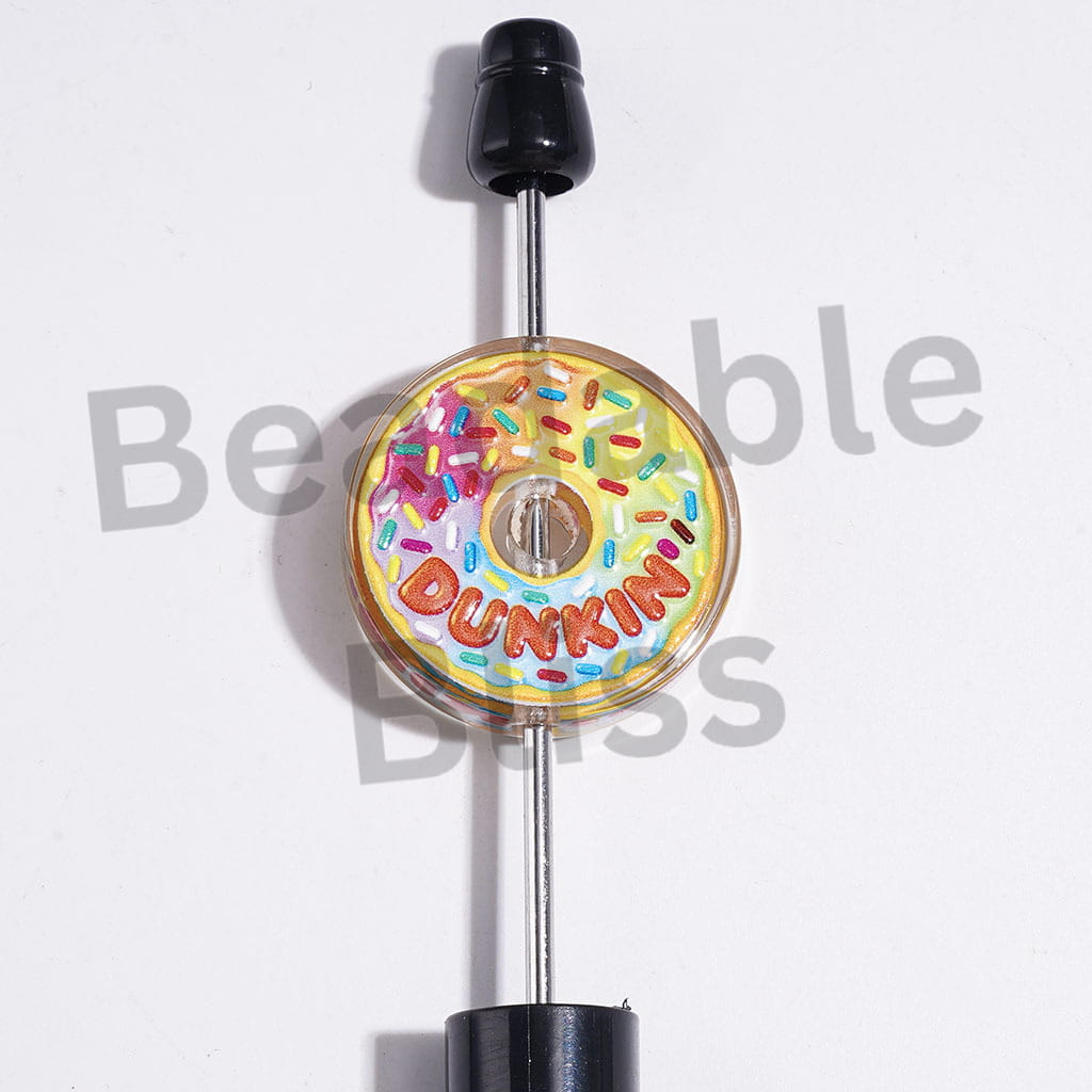 Semi-Clear Acrylic Beads Doughnut in Diverse Design, Random Mix