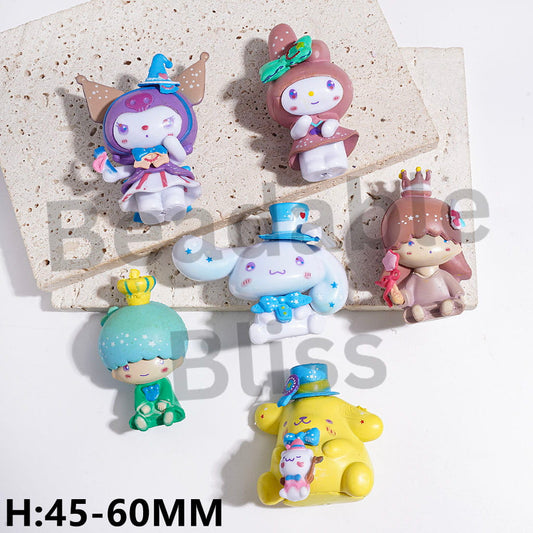 Acrylic Beads Pen Toppers Pendants Jewelry Accessories Cute Adorable Character Family Little Baby Star Doll, Around 45-60MM High, Random Mix