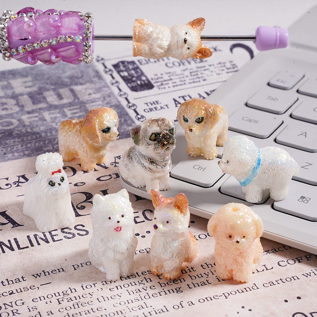 Acrylic Beads UV Coating Dog in Various Series, Random Mix