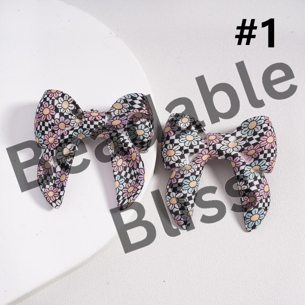 Silicone Focal Beads 3D Bowtie Shape in Various Prints and Styles