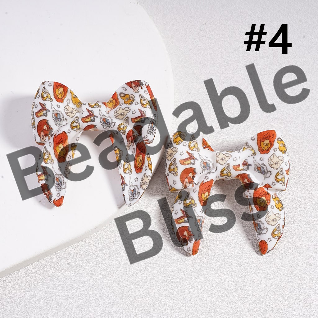 Silicone Focal Beads 3D Bowtie Shape in Various Prints and Styles