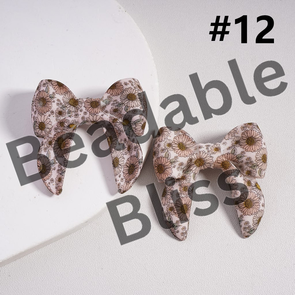 Silicone Focal Beads 3D Bowtie Shape in Various Prints and Styles