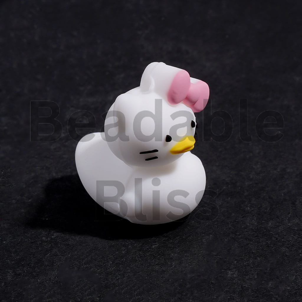 3D Silicone Focal Beads Cute Cat Characters in Duck Style