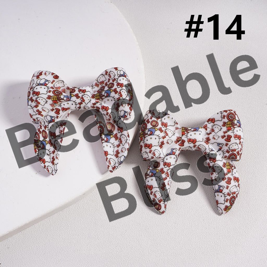 Silicone Focal Beads 3D Bowtie Shape in Various Prints and Styles