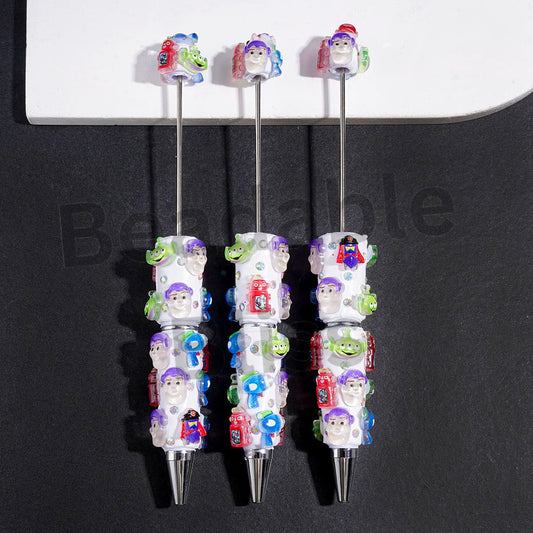 Toy Adventure Characters Series and AB Rhinestones Beadable Clay Pens