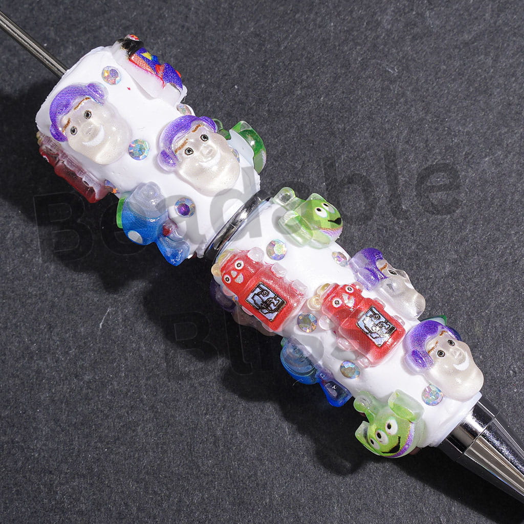 Toy Adventure Characters Series and AB Rhinestones Beadable Clay Pens