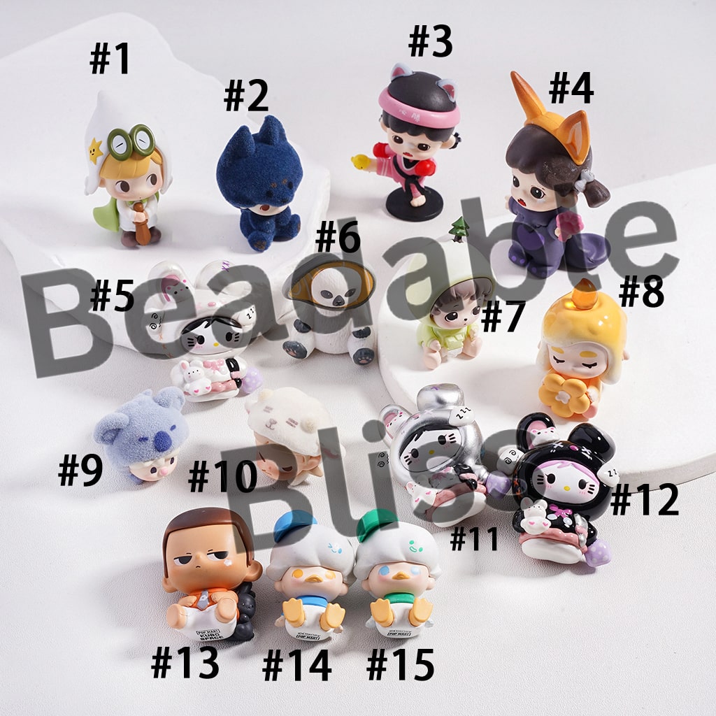 Acrylic Figures Baby Girls Character in Various Pajamas Series, Boy w Brown Hair & Duck, Jewelry Accessories (Please Read Description)