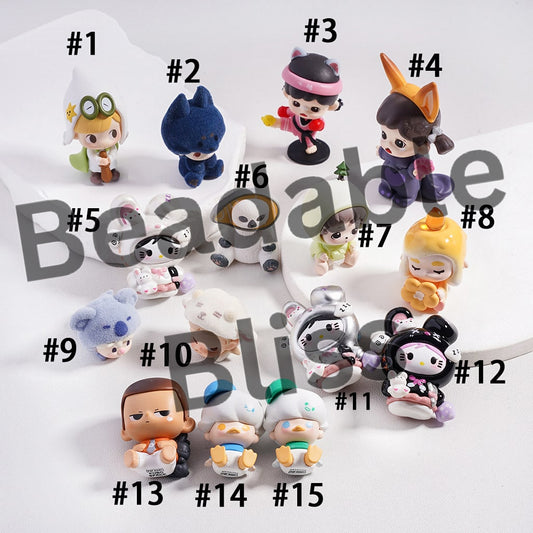 Acrylic Figures Baby Girls Character in Various Pajamas Series, Boy w Brown Hair & Duck, Jewelry Accessories (Please Read Description)