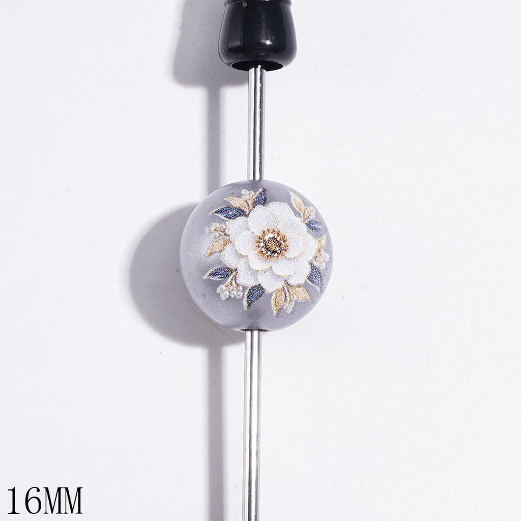 Daisy Flower Series Acrylic Beads for Bracelets, Pearlized Finish, 16MM, Multi-Color, Random Mix