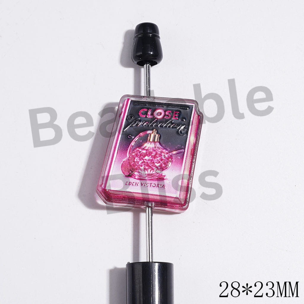 Romance Novel Books Series Acrylic Beads, 28*23MM, Semi-Clear, Pink Purple Series, Random Mix