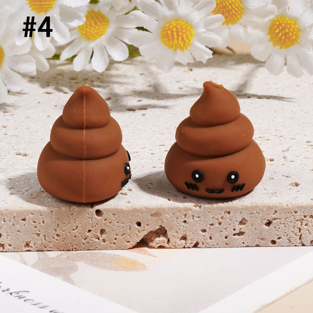 3D Cute and Humorous Excrement Silicone Focal Beads, 20*23MM, Multi-Color