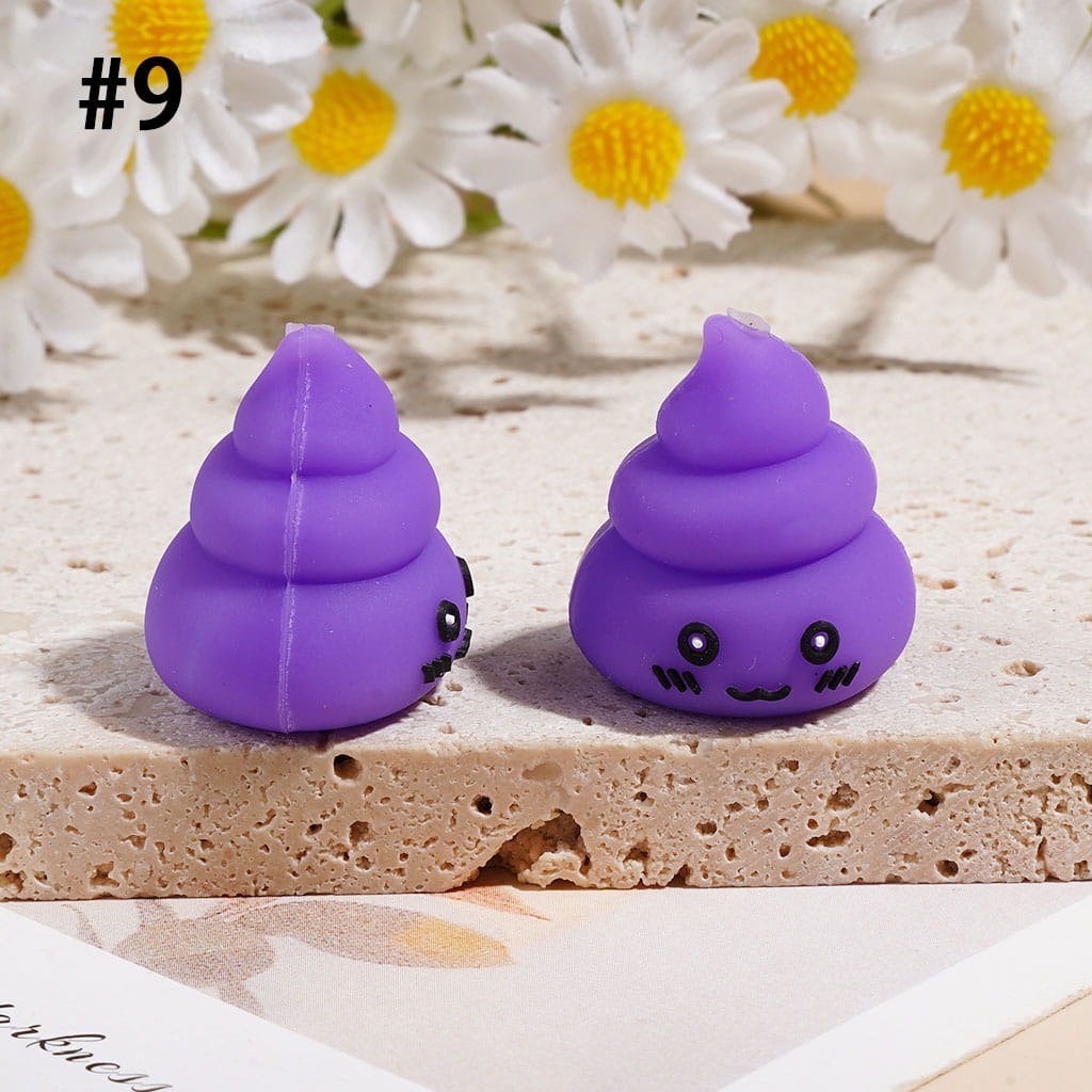 3D Cute and Humorous Excrement Silicone Focal Beads, 20*23MM, Multi-Color