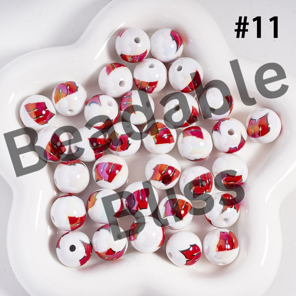 Acrylic Beads UV Coating American College Football Series, 16MM