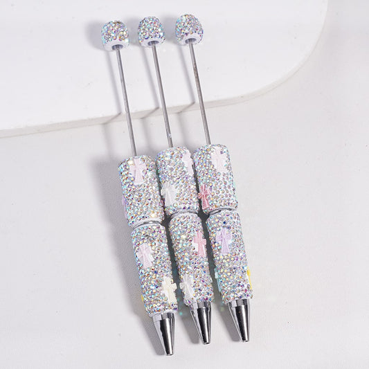 Beadable Clay Pen with Windmill in Assorted Colors and AB Rhinestones