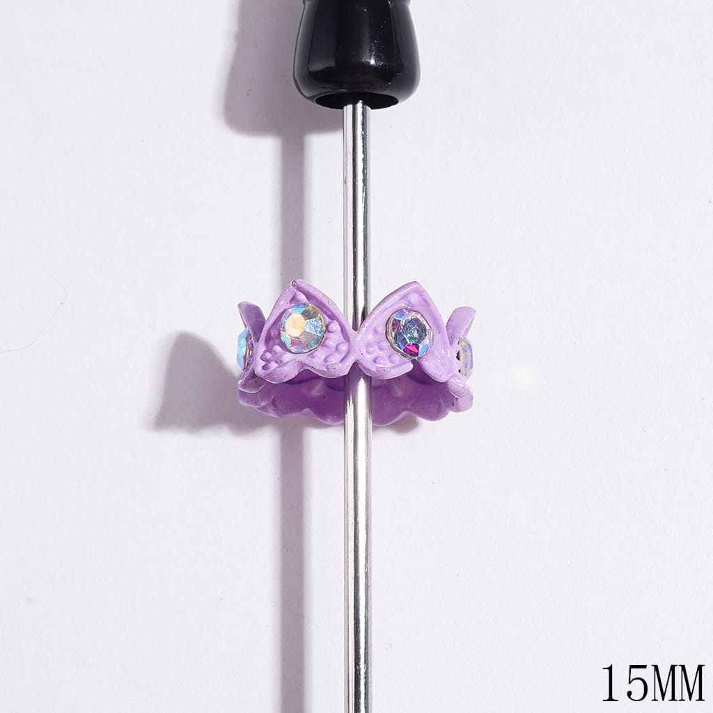 Metal Beads Cages Crown Design, Bead Cap with Heart and AB Rhinestones, 15MM, Multi-Color, Random Mix