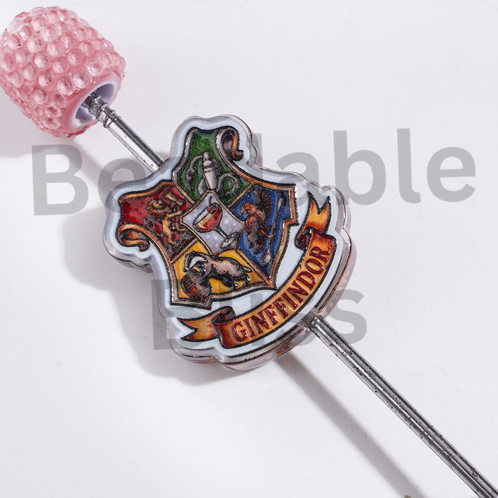Semi-Clear Acrylic Beads Castle Academy Totem Witch Hat, Fantasy Wizard Theme, Random Mix