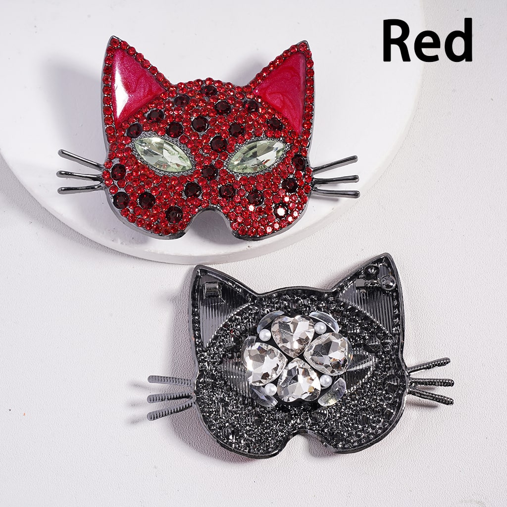 Clay Beads with Cat Face Mask Clear Rhinestones & White Pearls, Multi-Color, 48*72MM Fancy Rhinestone