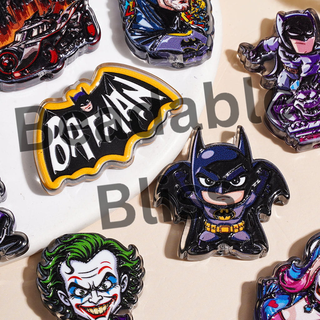 Acrylic Beads Web Spider Hero Girl Clow in Strong Character Series, Semi-Clear, Random Mix