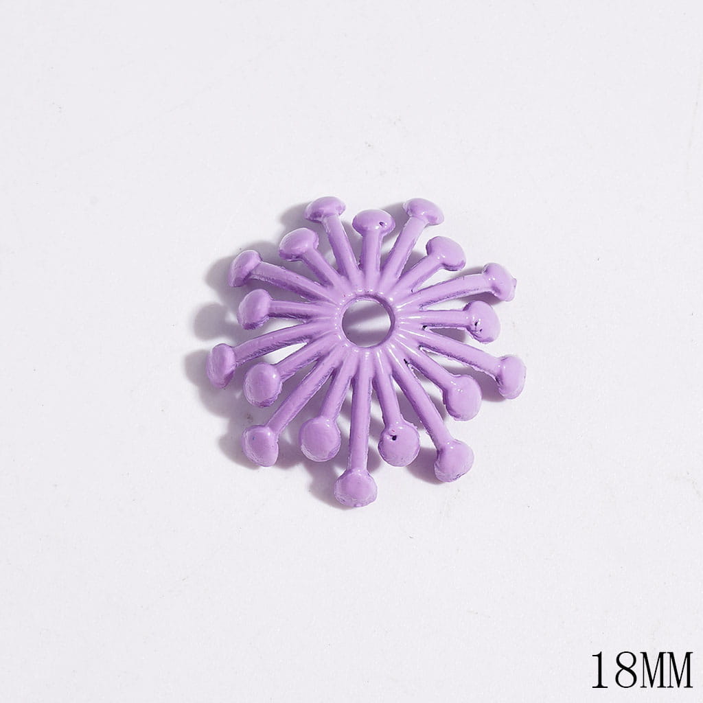 Bead Cages Firework-Shaped Umbrella-Like Structure, Metal Bead Cap, 18MM, Multi-Color, Random Mix (They Fit 16MM Beads)