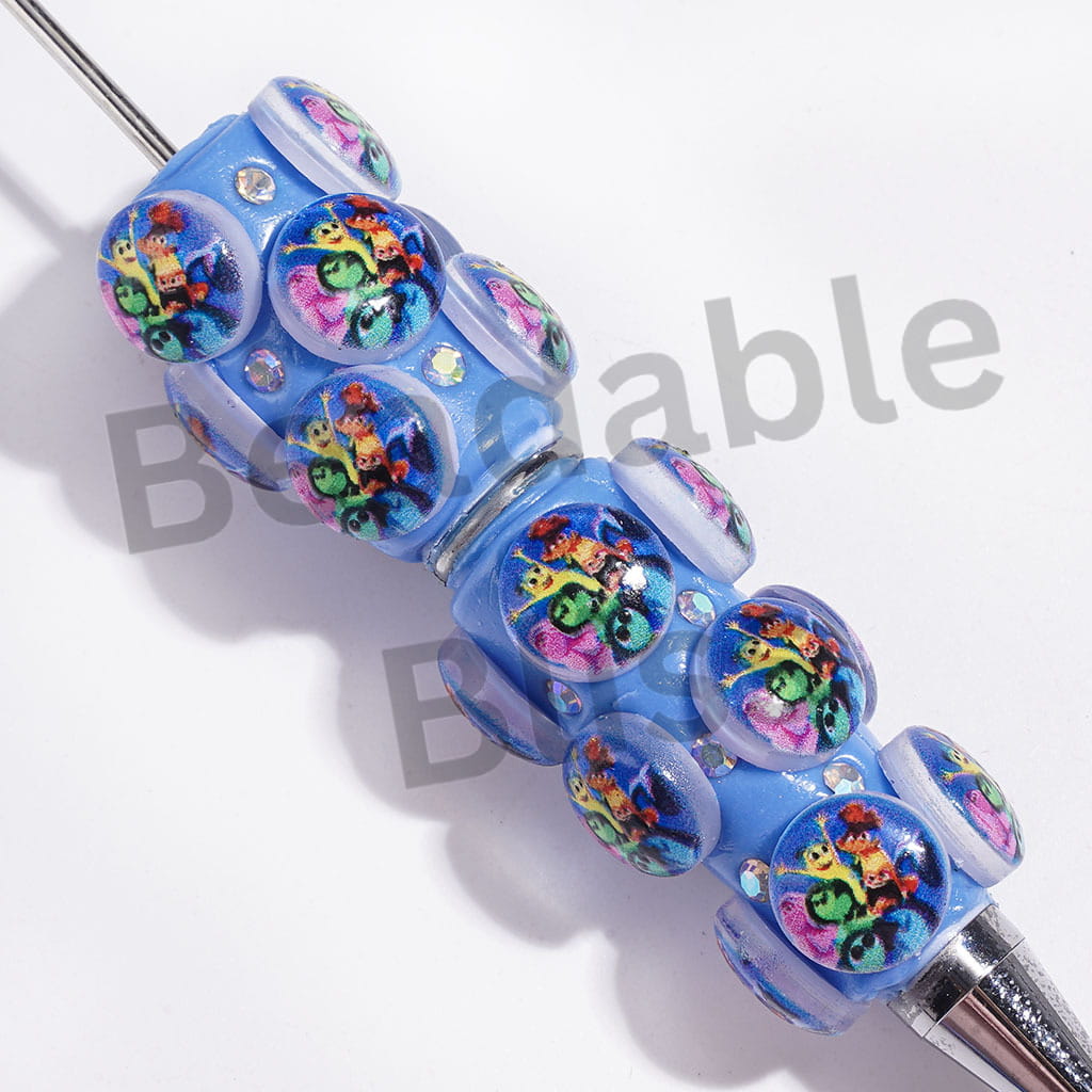 Five Mental Emotions Character Series and AB Rhinestones Beadable Clay Pens