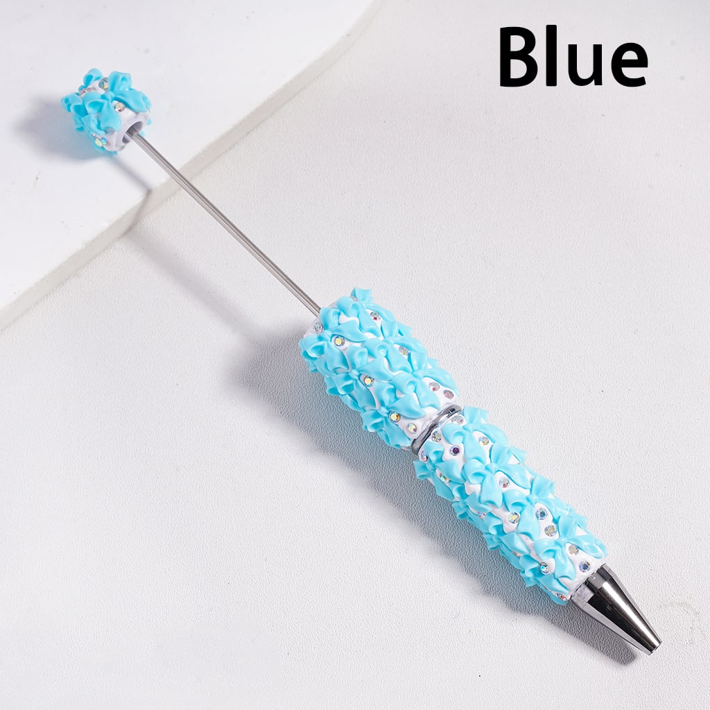 Beadable Clay Pen with Small Bowtie Series and AB Rhinestones