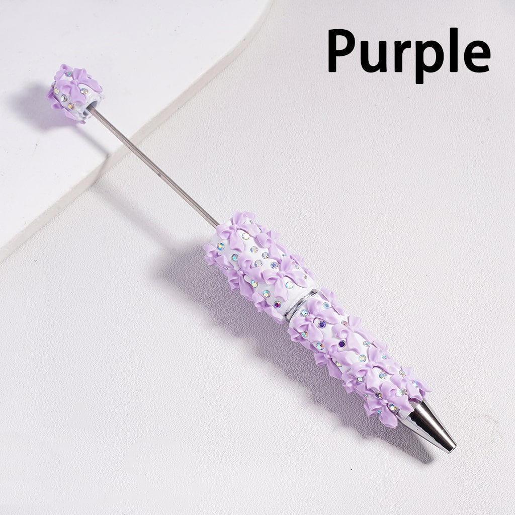 Beadable Clay Pen with Small Bowtie Series and AB Rhinestones