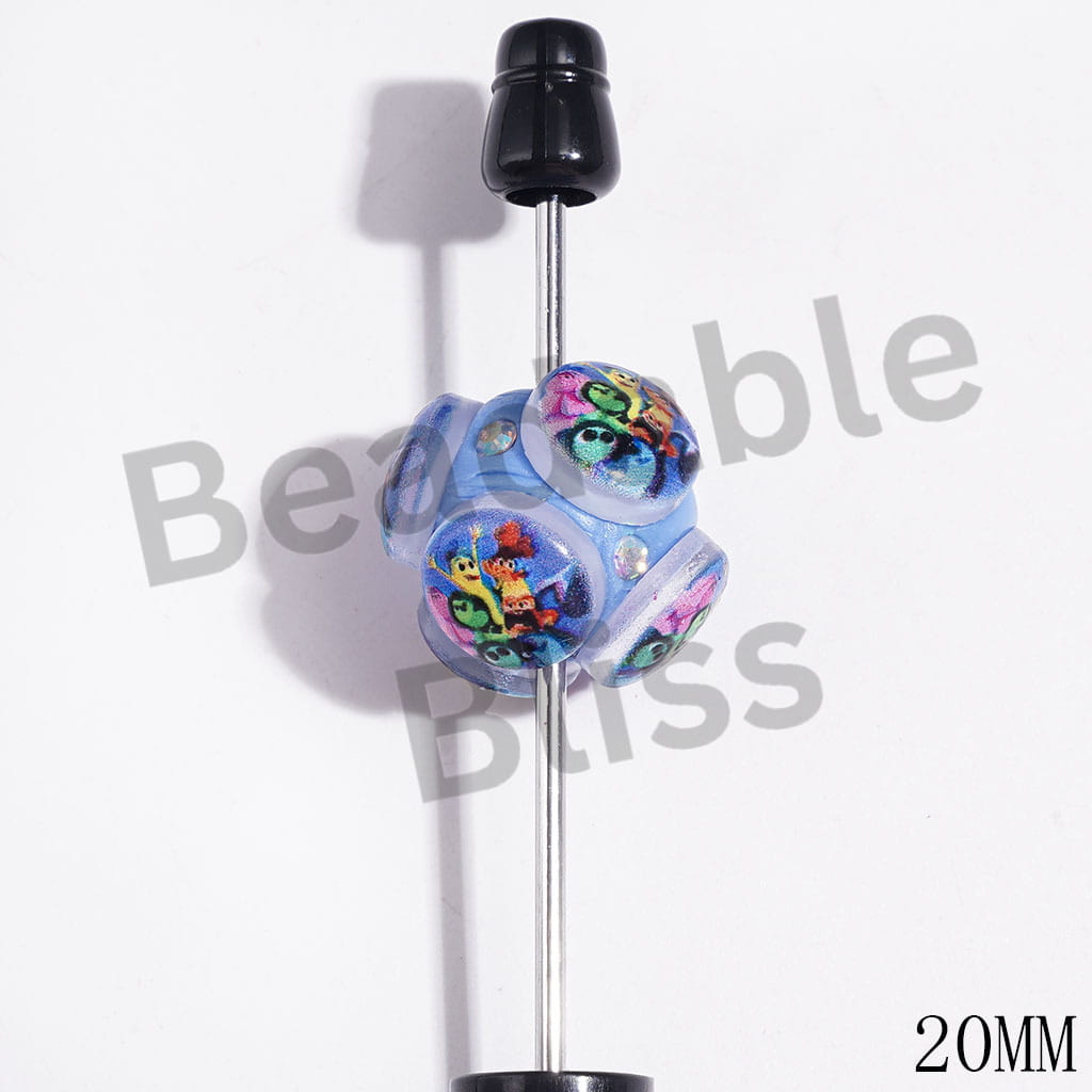 Clay Beads Five Mental Emotions Character Series and AB Rhinestones, 20MM