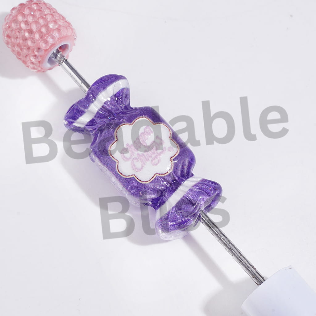Luminous Acrylic Beads Candy Series with Glitter, 15*32MM Multi-Color Random Mix