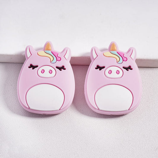 かわいいピンクのユニコーン豚シリコンフォーカルビーズ
