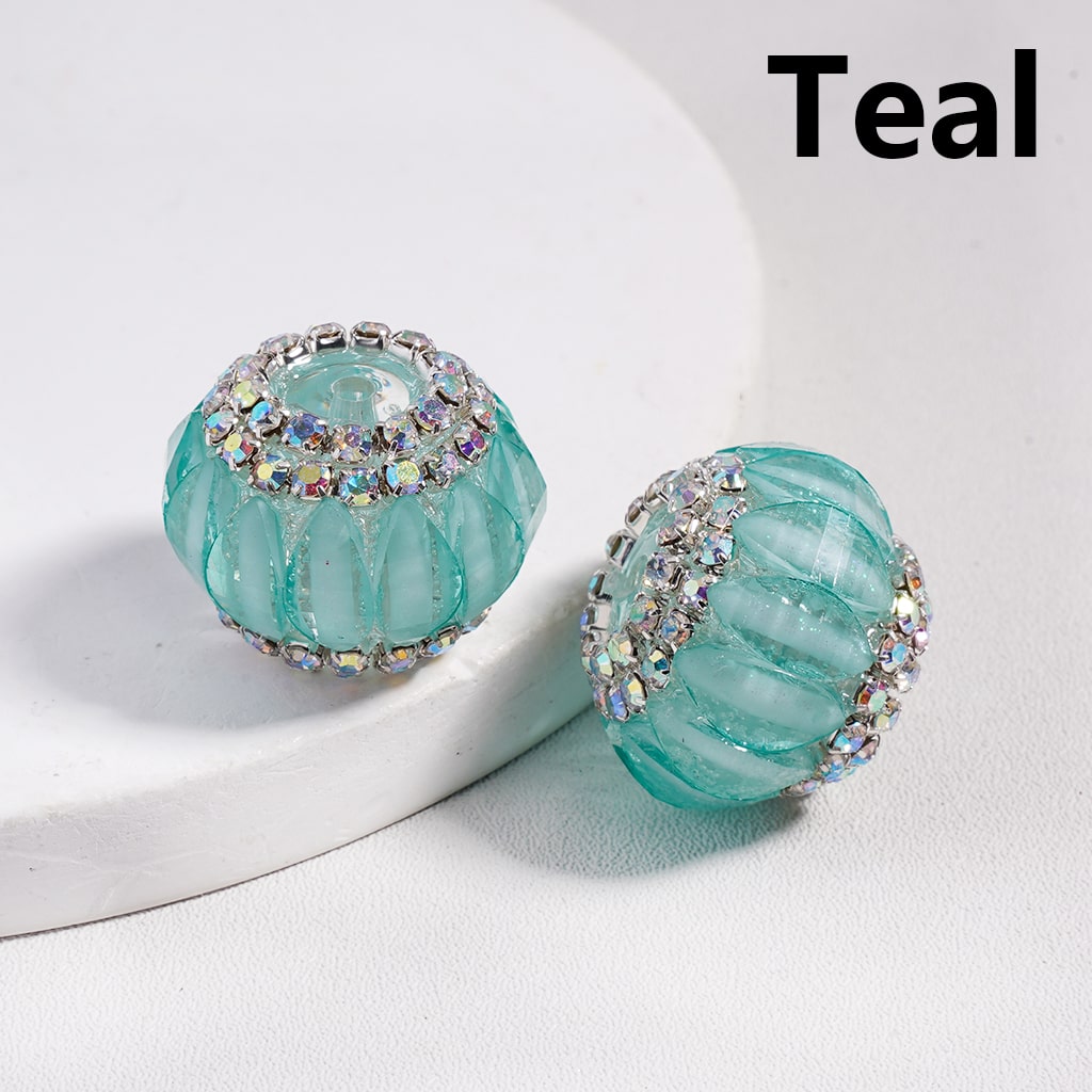 Halloween Multi-Color Pumpkin AB Rhinestones Chains Acrylic Beads, 21*17MM