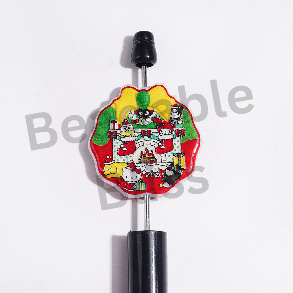Adorable Character Series in Christmas Theme Acrylic Beads and Pendants, Random Mix