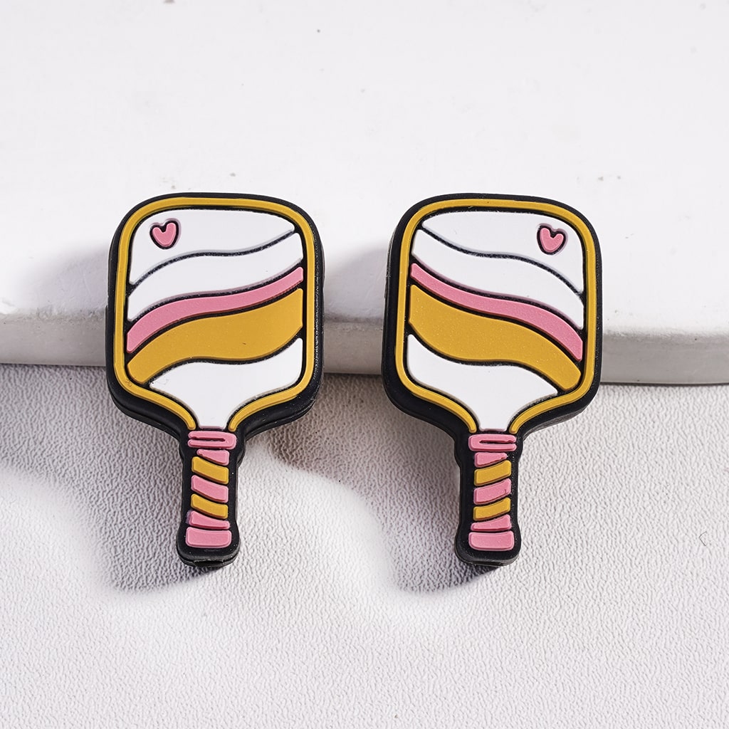 Silicone Focal Beads Pickle-Ball Series Pickleball Racket Theme