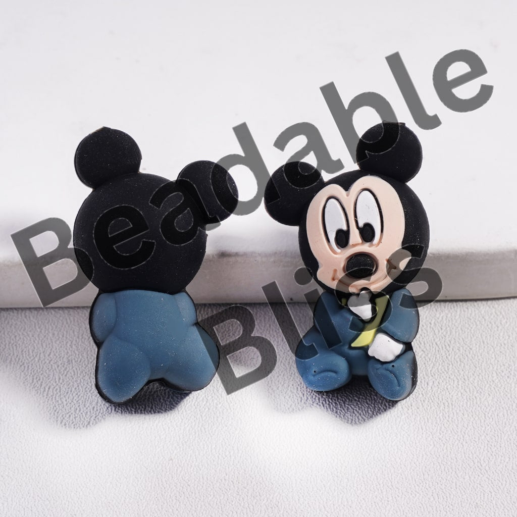 Silicone Focal Beads 3D Cute Tiger and Girl Boy Mouse and Pink Girl Teacher Characters