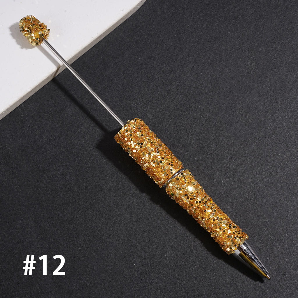 Hand-Made Beadable Pens with Mini Shiny Sequin Covered the Pen, Multi-Color (Please Read Description)